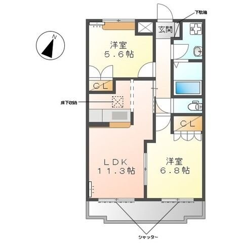 エスポワールIIの物件間取画像