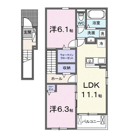 ロイヤル　信濃　Ａの物件間取画像