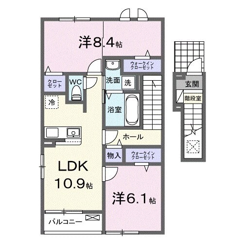 ラ　メッゾIIの物件間取画像