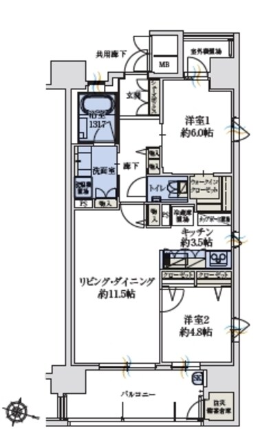 サンメゾン大濠公園北の物件間取画像