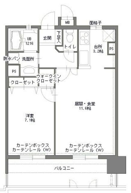 アクタス博多Ｖタワー1番館の物件間取画像