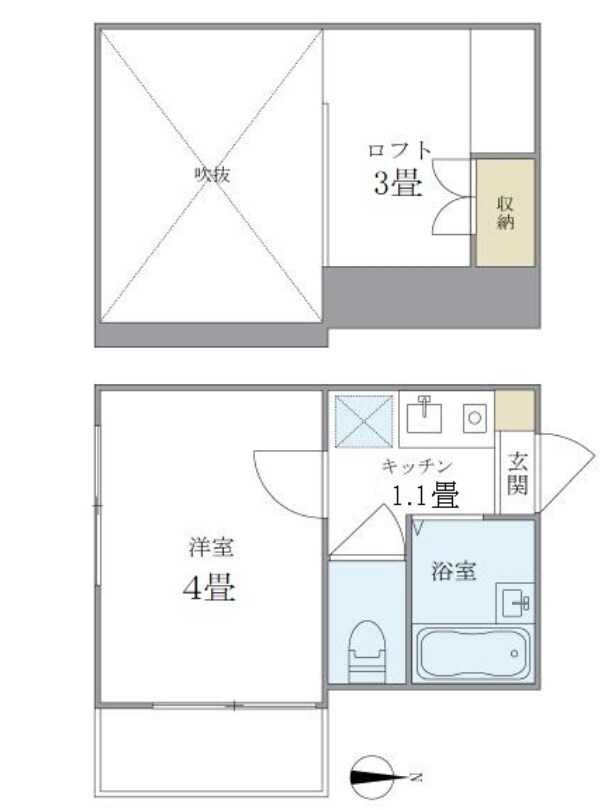 八景舎高円寺南Aの物件間取画像