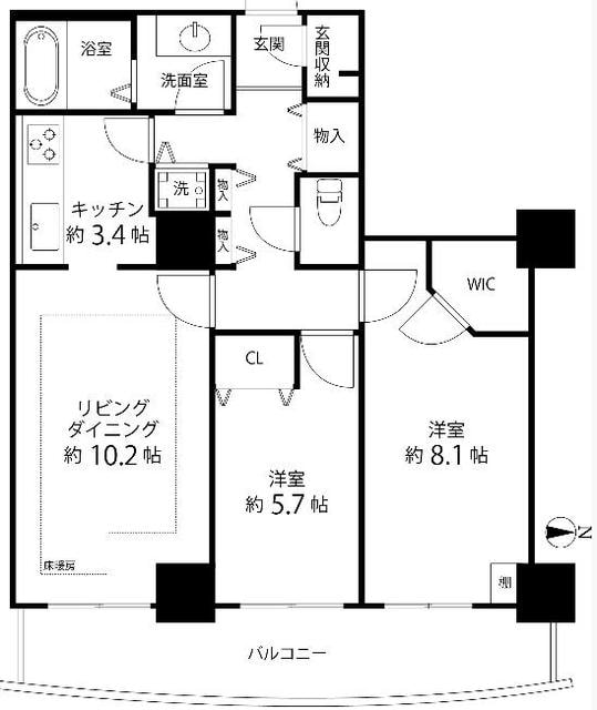 河田町ガーデン2の物件間取画像