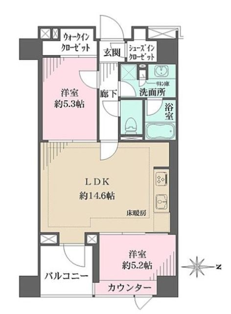 パークハウス東中野リヴゴーシュの物件間取画像