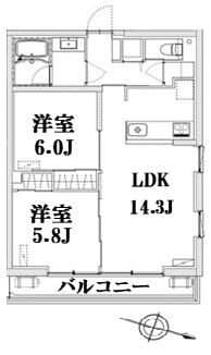 ＡＸＩＳ上小町の物件間取画像