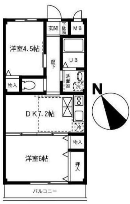 モスグリーンマンションの物件間取画像