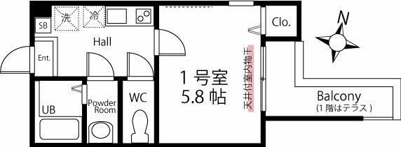 ハーミットクラブハウス京急生麦の物件間取画像