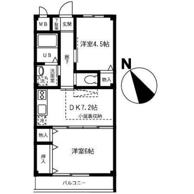 モスグリーンマンションの物件間取画像