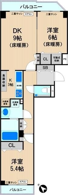 パークシティ新川崎西二番街Ｂ棟の物件間取画像