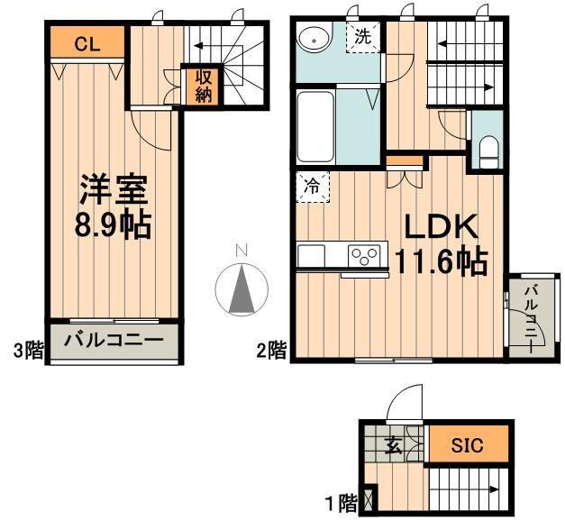 Ｃａｍｐｕｓ Ｓｉｄｅ Ｐｌａｃｅの物件間取画像