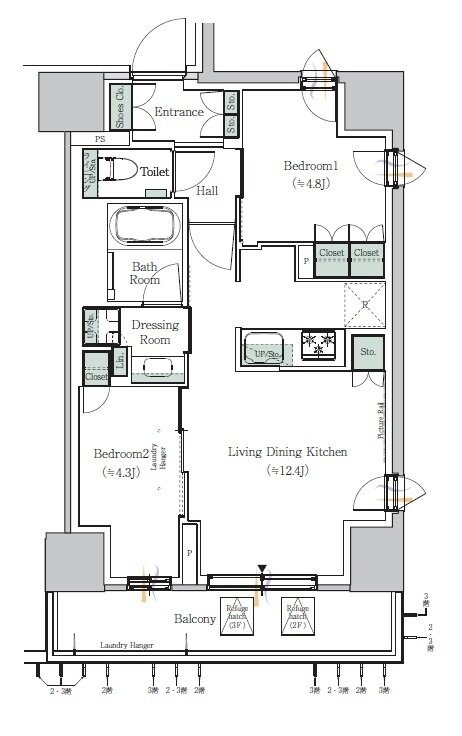 ONE ROOF RESIDENCE NISHINIPPORIの物件間取画像