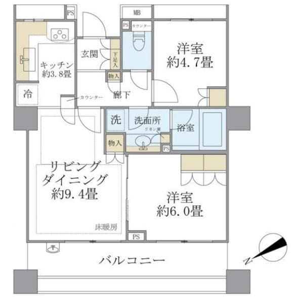 プラウド駒込の物件間取画像