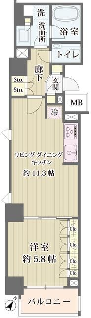 ＩＢＩＳ市ヶ谷の物件間取画像