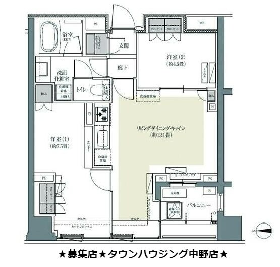 パークハウス東中野リヴゴーシュの物件間取画像