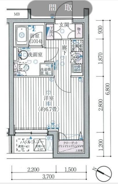 プレール・ドゥーク北新宿IIの物件間取画像