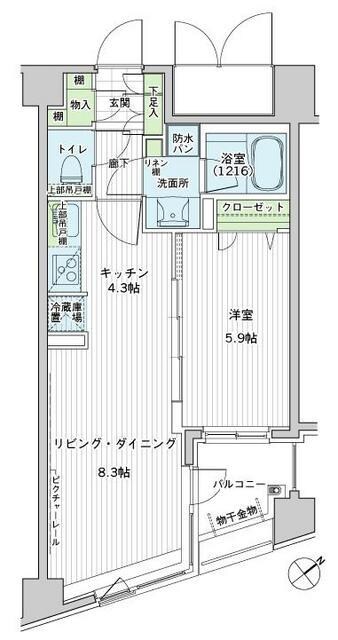 コスモリード新宿余丁町の物件間取画像