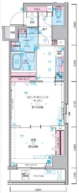 GENOVIA 東神田 green veilの物件間取画像