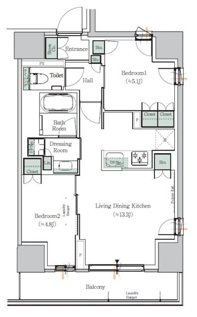 ONE ROOF RESIDENCE NISHINIPPORIの物件間取画像