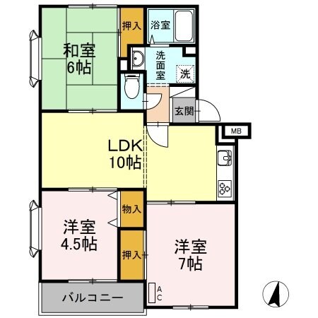 メゾンベールの物件間取画像