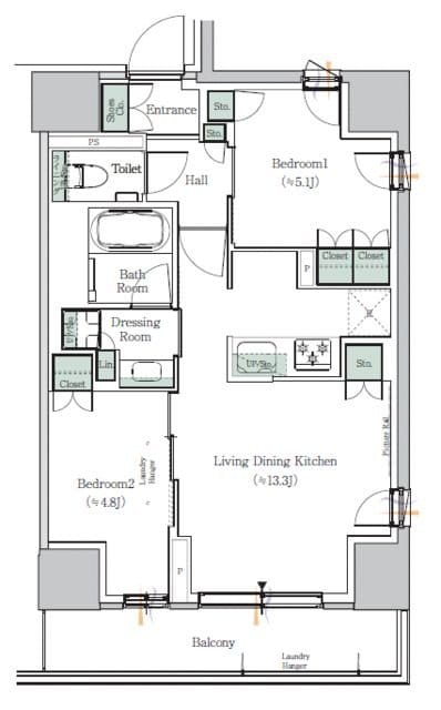 ONE ROOF RESIDENCE NISHINIPPORIの物件間取画像