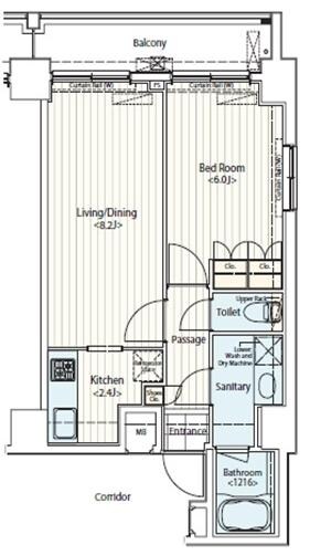 ドゥーエ新富町の物件間取画像