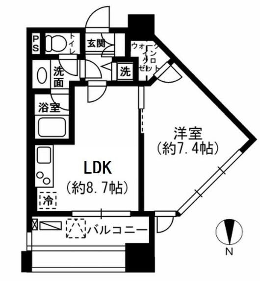 レジディア市ヶ谷の物件間取画像