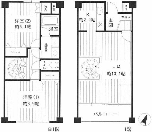 パーク・イースト代々木の物件間取画像