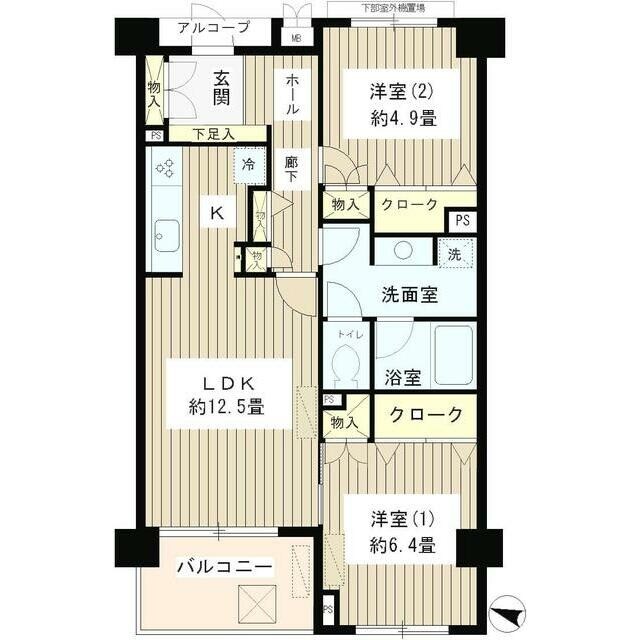 パーシモンヒルズの物件間取画像