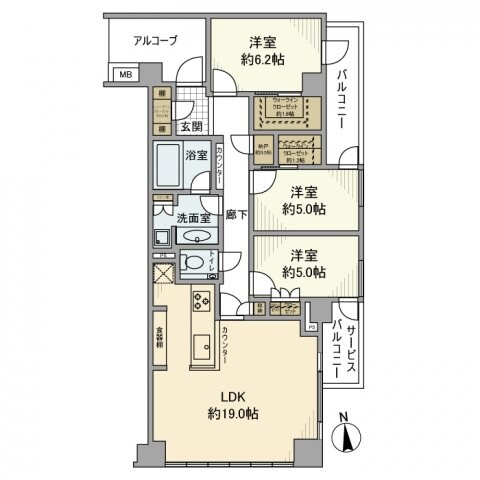 ローレルコート新宿夏目坂の物件間取画像