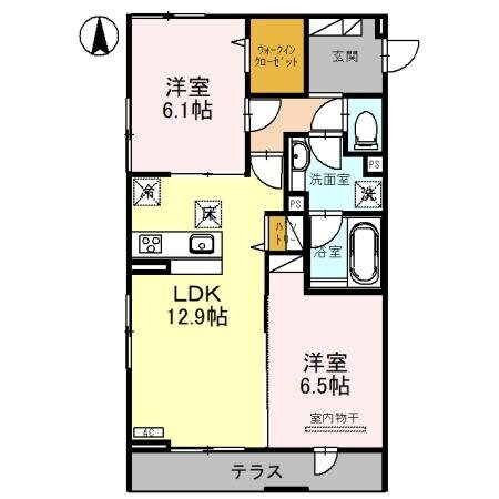 （仮）新越谷1丁目D-ROOM　A棟の物件間取画像