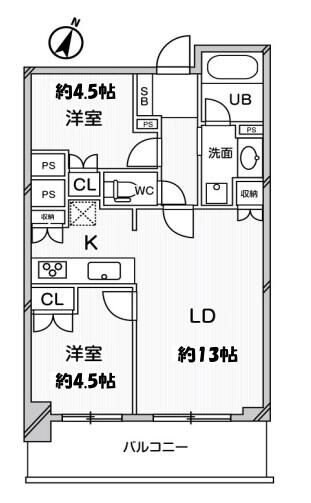 ドゥーエ大宮の物件間取画像