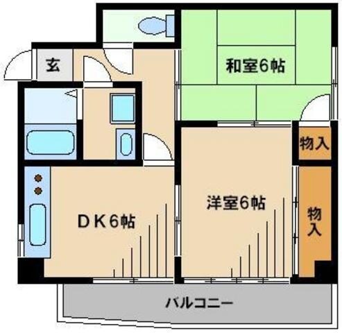 大黒屋レヂデンスIIの物件間取画像