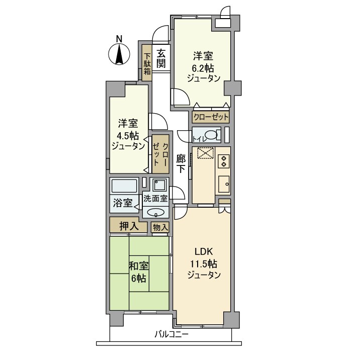 コスモパーク戸田弐番館の物件間取画像