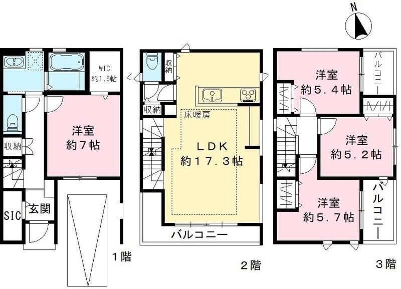 パークナードテラス南区大谷口の物件間取画像