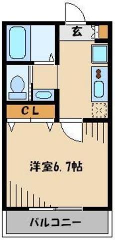 キャメル大久保領家Ｂ棟の物件間取画像