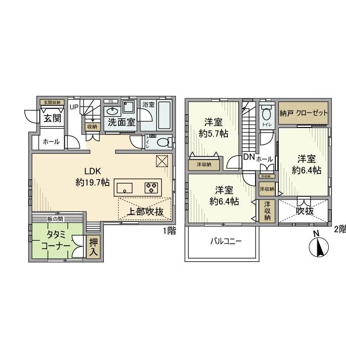 道祖土戸建の物件間取画像