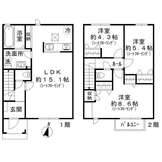 Ｍ’ｓ　ｃｏｃｏ　ｔｏｗｎの物件間取画像