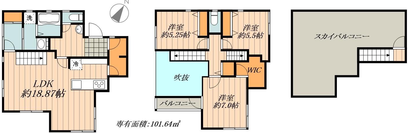 リーブルファイン岡崎市中島西町　３号棟の物件間取画像