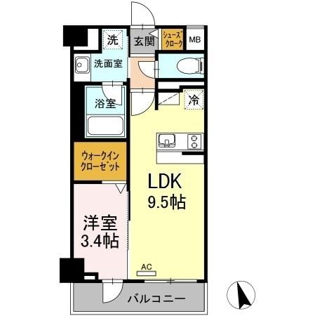 ＲＥＳＩＤＥＮＣＥ ＴＡＣＨＩＢＡＮＡの物件間取画像