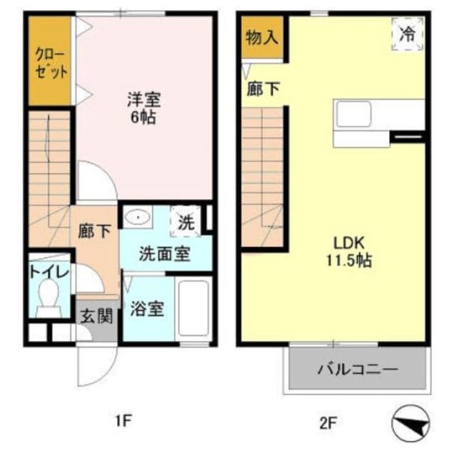 ルメルシエB棟の物件間取画像