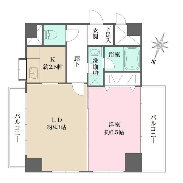 鈴和東中野マンションの物件間取画像