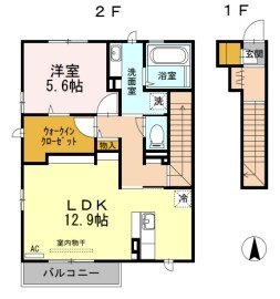 アルジェント・ステラB棟の物件間取画像