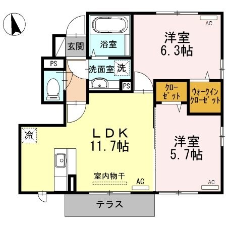 Ｋコート草花の物件間取画像