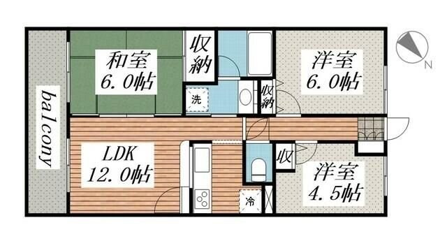 コスモ拝島の物件間取画像