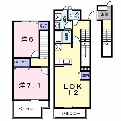 メゾン・ソレアードの物件間取画像