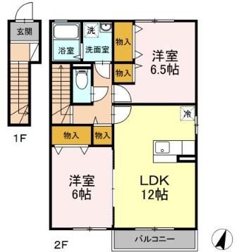 ローズコート　C棟の物件間取画像