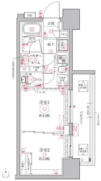 クレイシアＩＤＺ川崎の物件間取画像