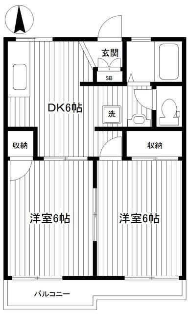 ハイツ吉田Ｂ棟の物件間取画像