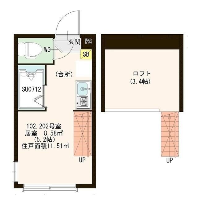 ハーモニーテラス塚越ＩＩの物件間取画像