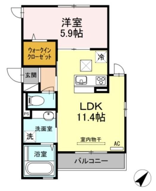 カシータ武蔵中原の物件間取画像